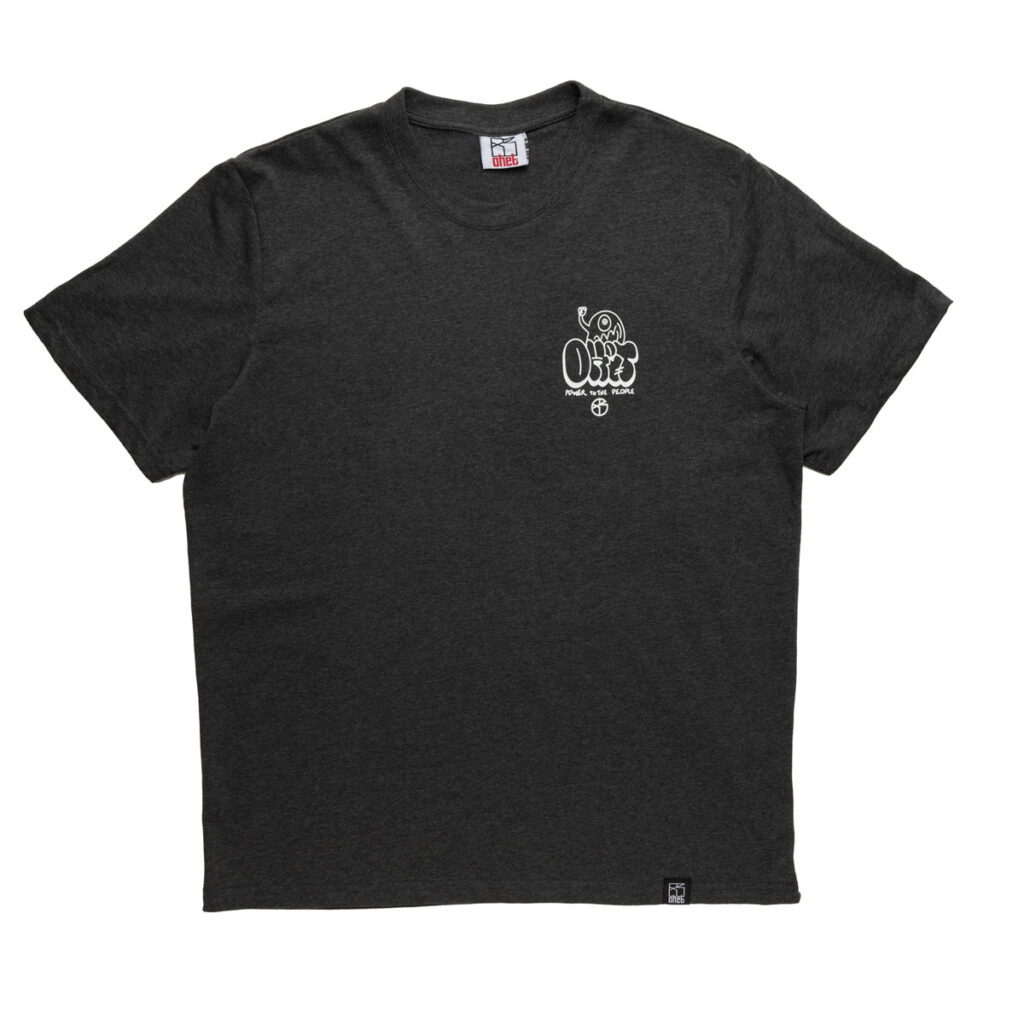grey t-shirt with power to the people print – ohet clothing