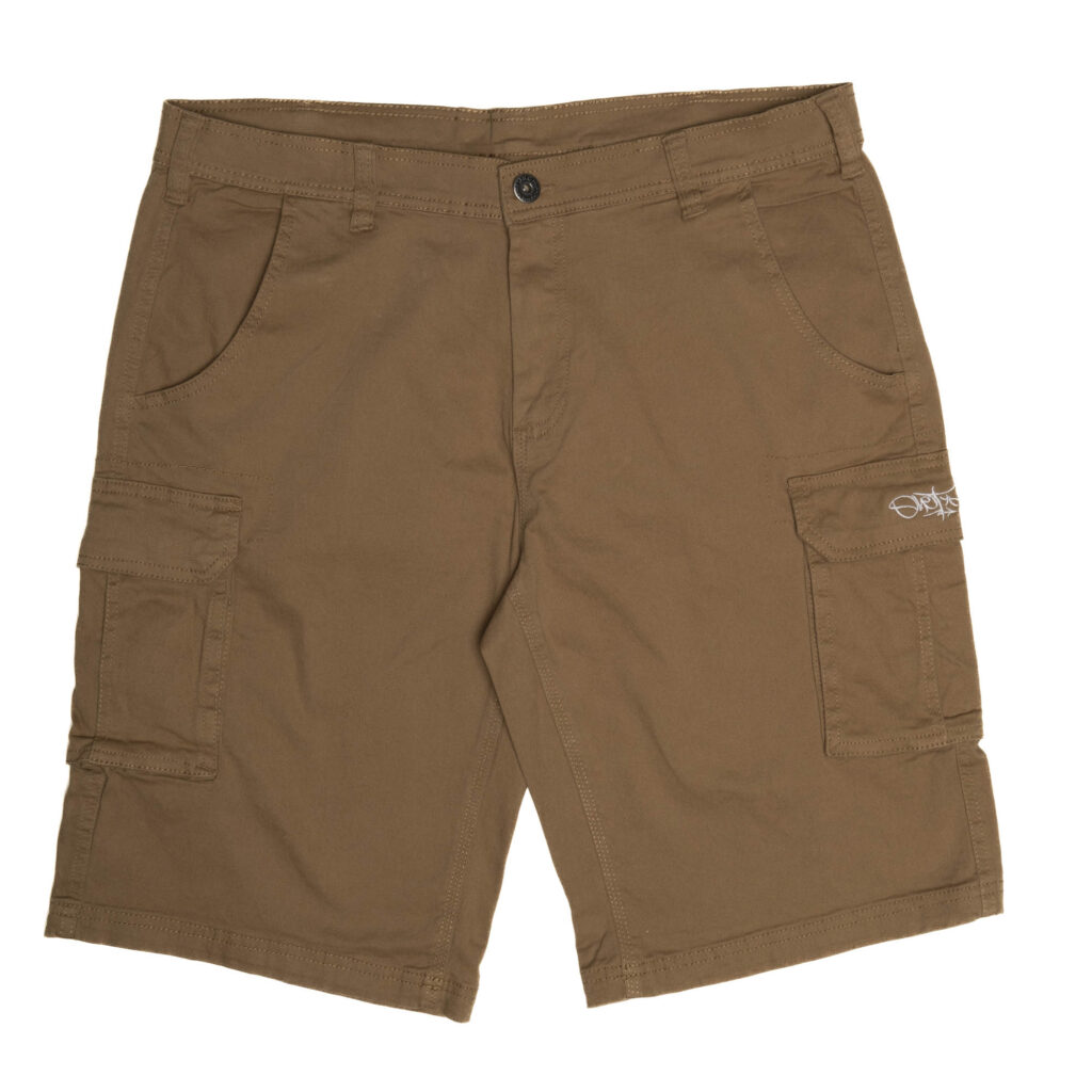Light Brown Cargo Shorts Tag Logo