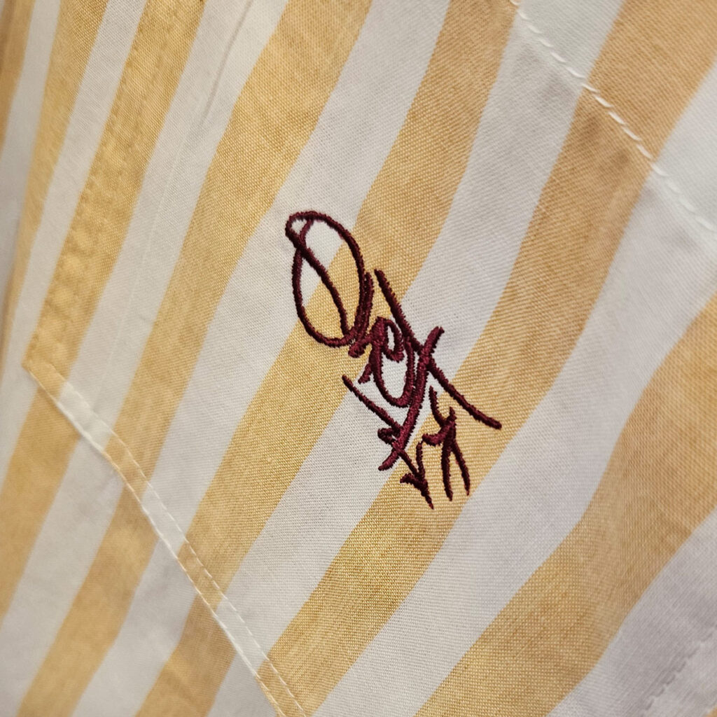 Orange Striped Shirt Tag details