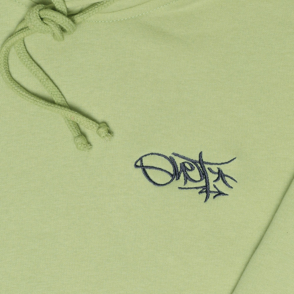 lime green hoodie with embroidered tag logo – ohet clothing